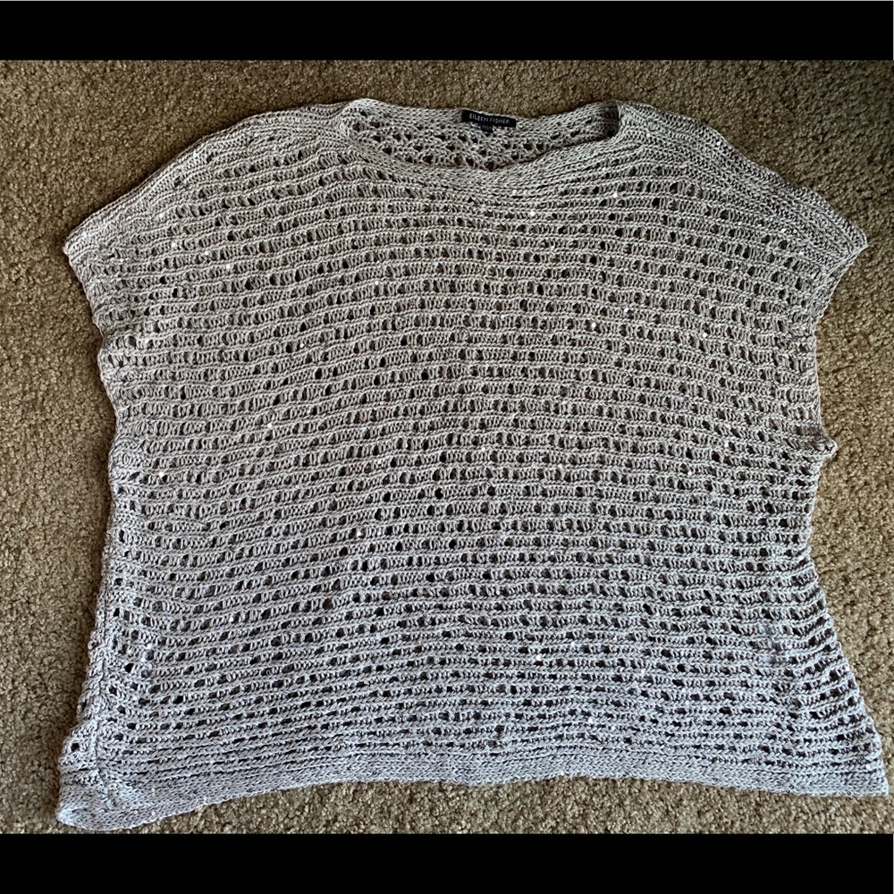 Eileen Fisher Gray Sequin Sweater